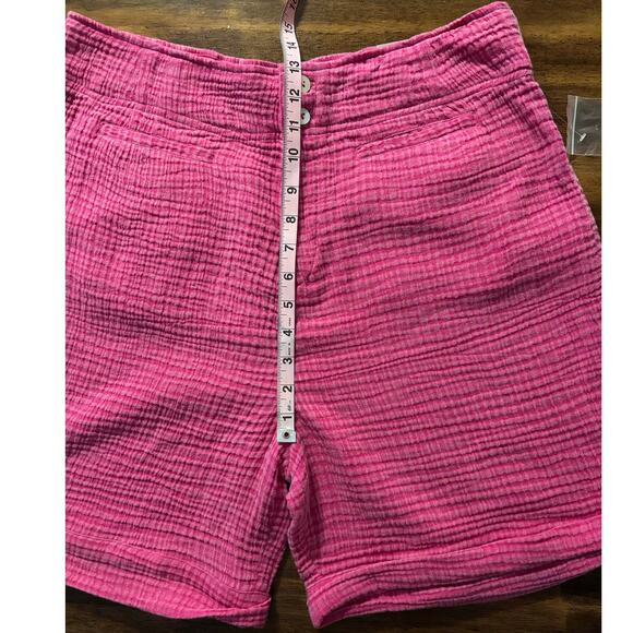 Soft Surroundings Women’s Large Shorts 5.5" Inseam Cotton Gauze Cuffed High Rise - Picture 10 of 12